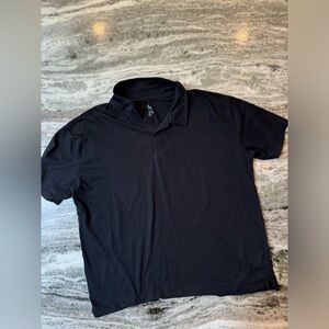 Plain Black Collard TShirt Men’s XXL